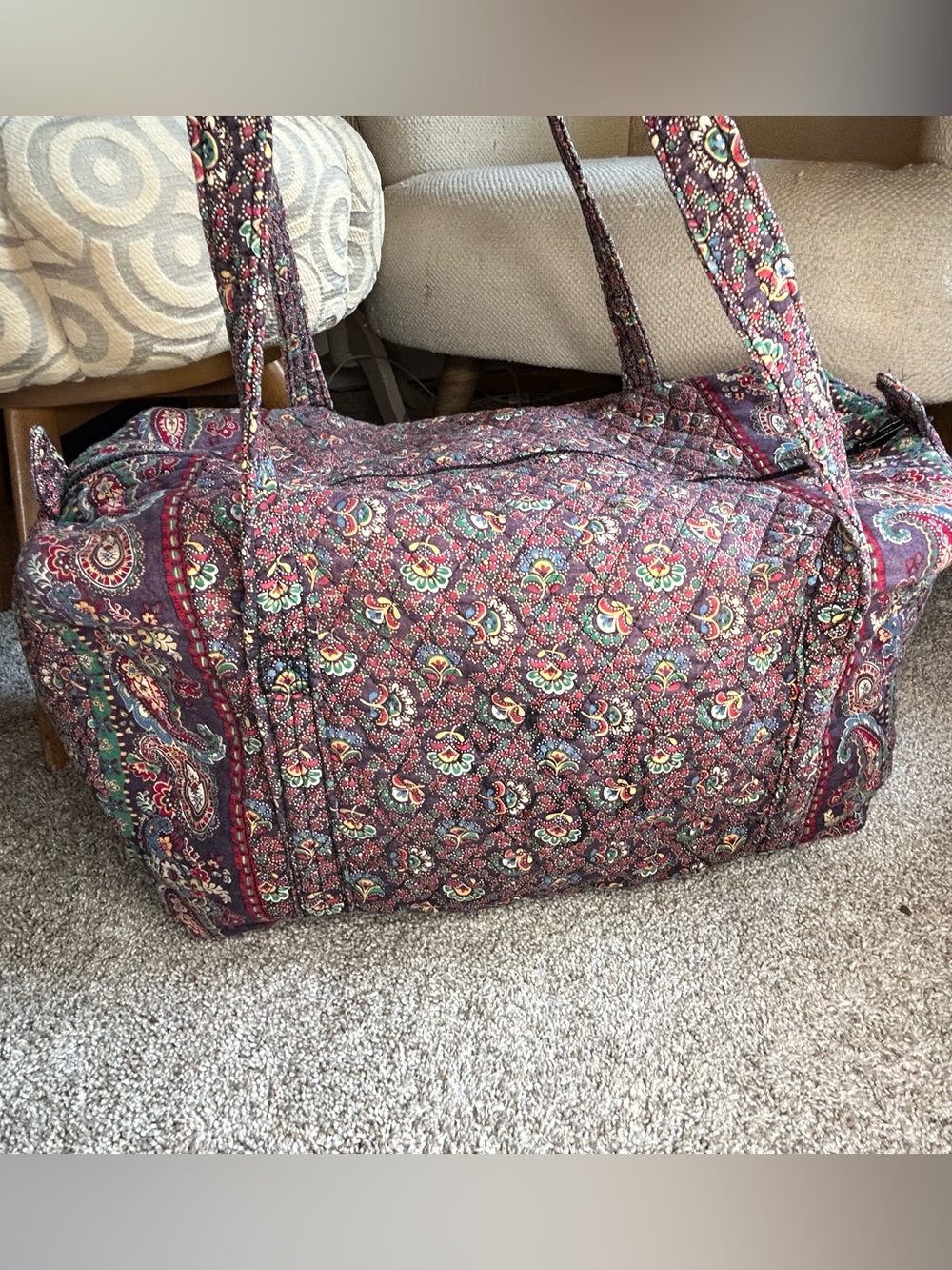 SOLD Vintage Vera Bradley Collette Black Fall 1995 medium duffle bag..